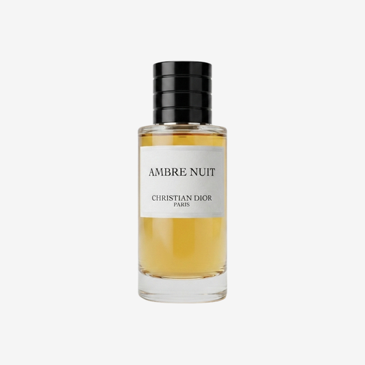 Dior Ambre Nuit Parfümprobe – Flakon vor weißem Hintergrund