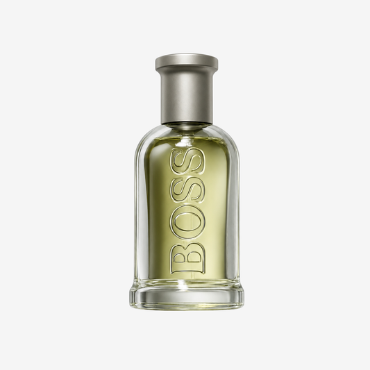 Hugo Boss Boss Bottled Parfümprobe – Flakon vor weißem Hintergrund