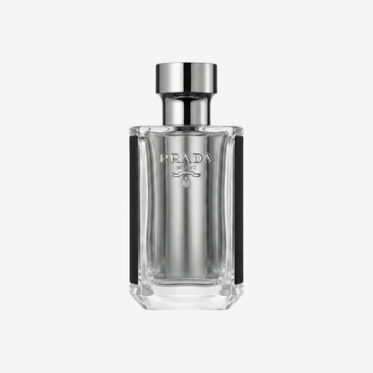 Prada L'Homme Parfümprobe – Flakon vor weißem Hintergrund