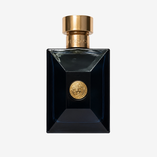 Versace Dylan Blue pour Homme Parfümprobe – Flakon vor weißem Hintergrund